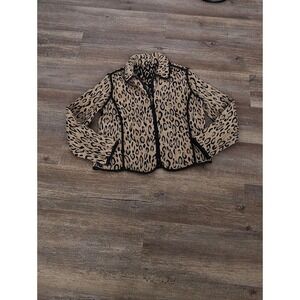 Animal Print Reversible Cotton Blend Jacket Size S